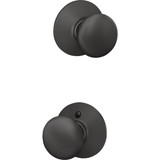 Schlage Plymouth Matte Black Passage Hall & Closet Door Knob F10GPLY622 258389
