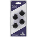 KasaWare 1-3/16 In. Diameter Matte Black Flat Round Knob (4-Pack)