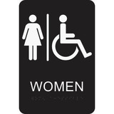 Hy-Ko Deco Series Plastic Braille Restroom Sign, Women Handicapped DB-2