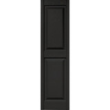 Builders Edge 15 in. x 55 in. Black Panel Shutter, (2-Pack) 043140055002