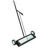 Magnetic Floor Sweeper, 6 lb, Aluminum/Rubber/Steel, 24 in W, 48 in Handle
