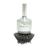 Stem-Mounted Circular Flared End Brushes, Steel, 20,000 rpm, 1 1/2" x 0.008"