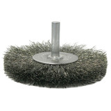 Crimped Wire Radial Wheel Brush, 3 in D, .0118 Steel Wire