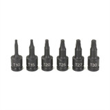 Grey Pneumatic Internal Torx Impact Set,1/4"D,6 pcs. 996T