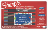 Sharpie® Creative Markers, Fine Brush Tip, Assorted Colors, 5/Pack 2196904