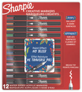 Sharpie® Creative Markers, Fine Brush Tip, Assorted Colors, 12/Pack 2196907