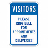 Lyle Rflctv Visitors Sign,18x12in,Alum T1-6125-DG_12x18