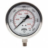 Winters Pressure Gauge,4" Dial Size,Silver PFQ1531-DRY