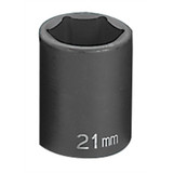 Grey Pneumatic Socket,21mm,1/2"D,Impact,6pt. 2021M