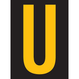 Stranco Reflective Letter Label,U,2-1/2in H,PK25 RUM200-U-YB