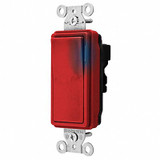Hubbell Illuminated Wall Switch,3-Way,20A,Red SNAP2123ILRNA