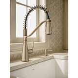 Moen Nolia 1-Handle Pull-Down Widespread Kitchen Faucet, Bronzed Gold 87886BZG 453678