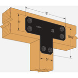 Simpson Strong-Tie Outdoor Accents Avant Collection ZMAX 6X6 Black T Strap