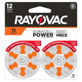 Rayovac Hearing Aid BATT,1.4V DC,300 mAh CA,PK12 13CR-12ROVUS