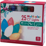 Ceramic Multi 25-Bulb C7 Incandescent String Light Set with Green Wire