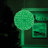 Alpine 8 In. Green & Red LED Sphere Christmas Ornament COR216M-GNRD 857498