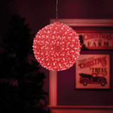 Alpine 8 In. Green & Red LED Sphere Christmas Ornament COR216M-GNRD 857498