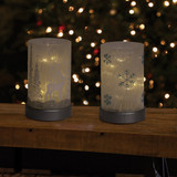 Led Slvr/Bl Lantern