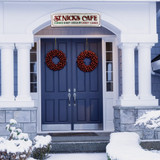 Alpine 1 In. W. x 14 In. H. x 47 In. L. Metal St. Nick's Cafe Christmas Wall Decoration