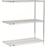 Nexel 3 Shelf Stainless Steel Wire Shelving Unit Add On 36""W x 36""D x 34""H