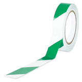 Partners Brand Striped Vinyl Tape,1"x36yd,Grn/Wh,PK48 T9136GW