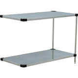 Nexel 2 Shelf Galvanized Steel Solid Shelving Unit Add On 24""W x 18""D x 34""H