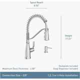 Moen Nolia 1-Handle Pull-Down Widespread Kitchen Faucet, Chrome 87886 435156