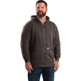 Berne Heritage Large Charcoal Thermal-Lined Full-Zip Hooded Sweatshirt