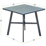 Hanover All-Weather Al,30" sq. Glass-Top Table HANCMDNTBL-30SL