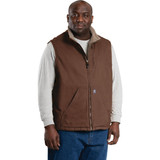 Berne Heartland Men's XL Bark Sherpa-Lined Washed Duck Vest V818BBR480 721524