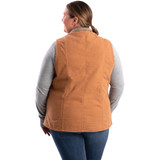 Berne Softstone Women's XL Brown Duck Sherpa-Lined Vest WV15BDR480 730286