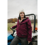Berne Women's Medium  Plum Sherpa-Lined Softstone Duck Hooded Jacket WHJ43PLMR400 742416