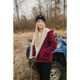 Berne Women's Medium  Plum Sherpa-Lined Softstone Duck Hooded Jacket WHJ43PLMR400 742416
