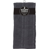 Kay Dee Designs Charcoal Solid Terry Kitchen Towel (2-Pack)