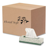 Floral Soft® White Facial Tissue, 2-Ply, 100 Sheets/Box, 30 Boxes/Carton F100