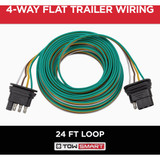 Towsmart 24 Ft. 18 Ga. 4-Way Flat Trailer Wiring Connector 1413 580674