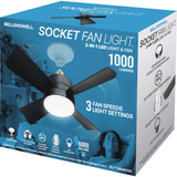 Bell+Howell Black Ceiling Socket Fan-Light 2299 647097