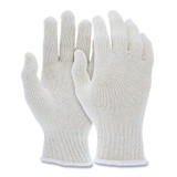 String-Knit Gloves, Large, Hemmed, Regular Weight, Natural Pack of 12