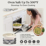 Gotham Steel 10 In. Hammered Cream Collection Fry Pan With Lid 1558 615450