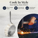Gotham Steel Hammered Cream Cookware Collection (15-Piece) 1587 625584