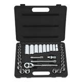 Socket Set, 34-Pc, 3/8 in, Standard and Deep, 12-point