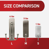Command Large Double Bath Hook, Satin Nickel, 1 Hook, 1 Strip BATH36-SN-ES 217149