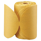 Gold Aluminum Oxide Dri-Lube Paper Discs, Seeded Gel, 5 in Dia., P120 Grit, Roll Pack of 4