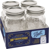 Ball 16 Oz. Regular Mouth 140th Anniversary Keepsake Mason Jars (4-Pack) 2191262 630216