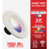 Energizer 6 In. 1100 Lm. RGB & CCT LED Smart Recessed Retrofit Light Kit