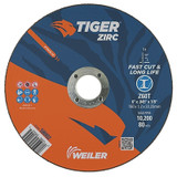 Tiger® Zirc Cutting Wheel, 6 in dia, 0.045 in Thick, 7/8 in Arbor, Zirconia Alumina, Type 1, Z60T Pack of 25
