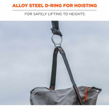 Ergodyne Hoist Bucket,Zipper,D-Rings,Nylon,Gray 5973