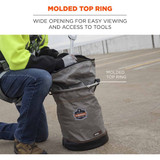 Ergodyne Hoist Bucket,Zipper,D-Rings,Nylon,Gray 5973