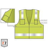 Ergodyne Safety Vest,Surveyor,Class 2,Lime,M 8249Z-S