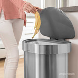 Simplehuman Semi-Round Step Can,Metal,Capacity 45 L CW2030